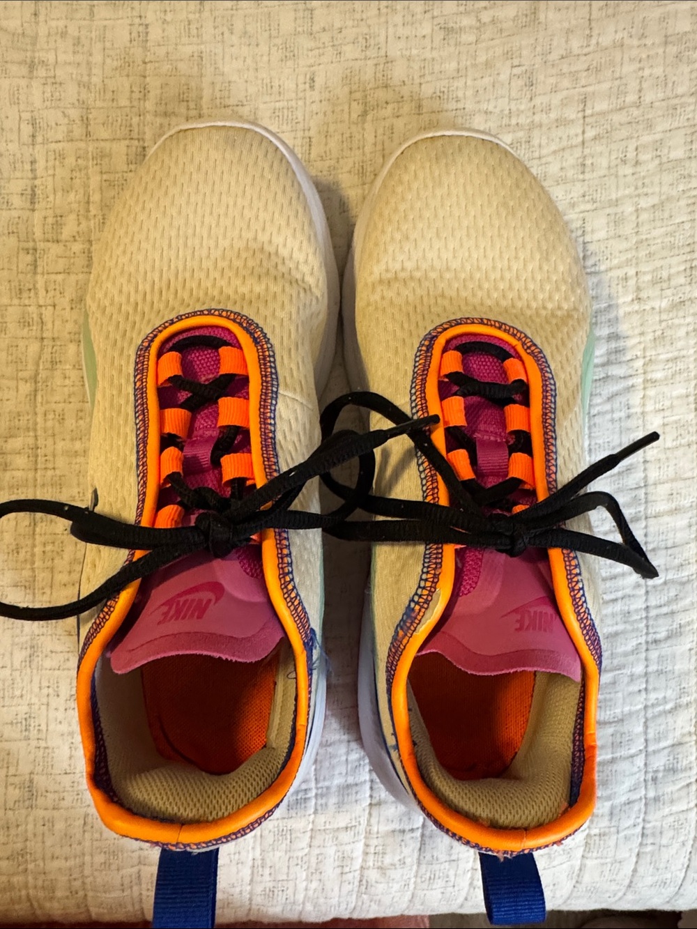 Nike Air Max CD 5440 White Sneakers with Pink and Orange & green Accents
